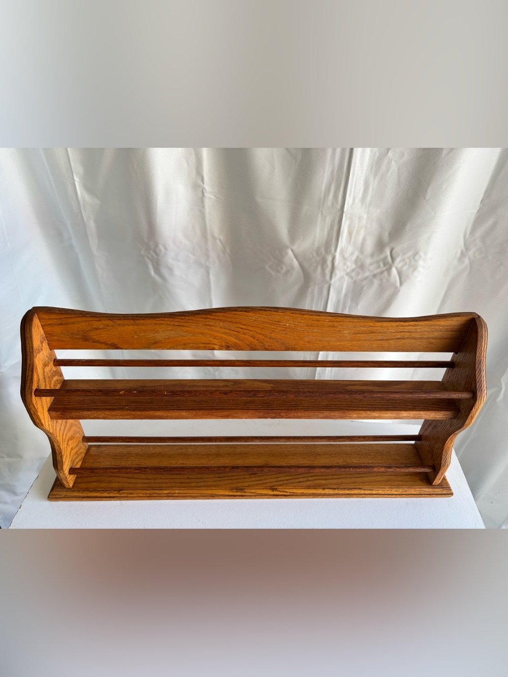 Long vintage wood spice or decor shelf